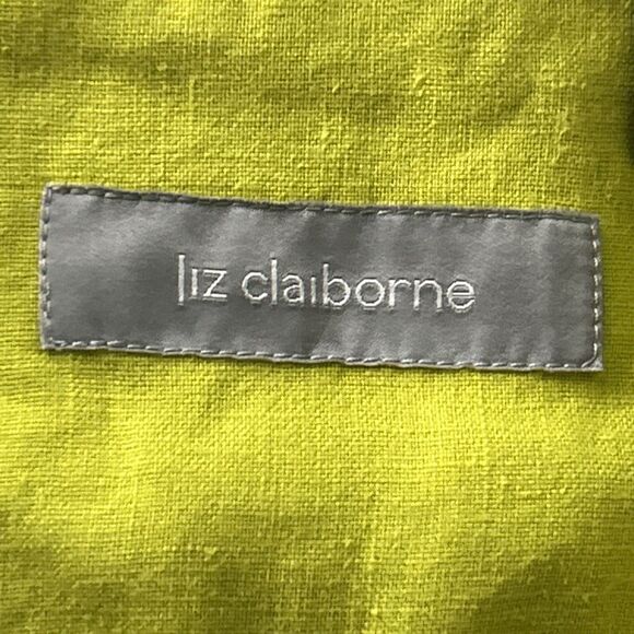 Liz Claiborne Women’s XL Chartreuse Button Up Top Long Sleeve - Picture 8 of 13